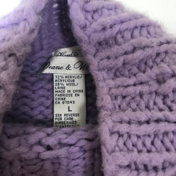 Deane &White Vintage Y2K Hand Knit Cable Chunky Sweater Wool Coastal Fisherman L - Picture 8 of 16